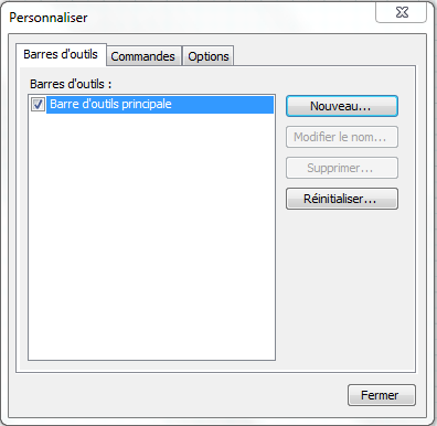 Barre d'outils PC